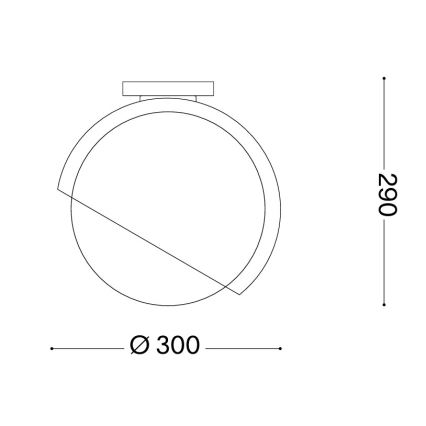 Ideal Lux - Candeeiro de tecto BLOOM 1xE27/42W/230V Ø 30 cm preto