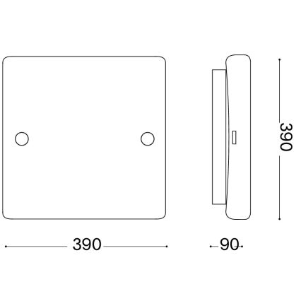 Ideal Lux - Candeeiro de tecto CELINE 3xE27/60W/230V 39x39 branco