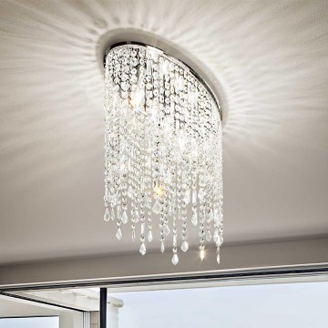 Ideal Lux - Candeeiro de tecto em cristal RAIN 3xE14/40W/230V cromado brilhante