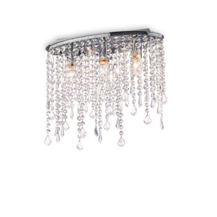 Ideal Lux - Candeeiro de tecto em cristal RAIN 3xE14/40W/230V cromado brilhante