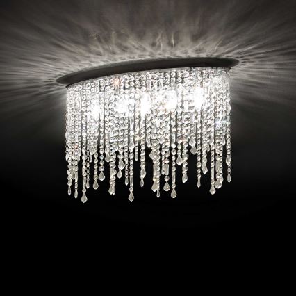 Ideal Lux - Candeeiro de tecto em cristal RAIN 3xE14/40W/230V cromado brilhante
