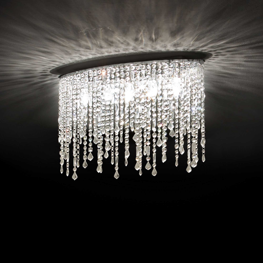 Ideal Lux - Candeeiro de tecto em cristal RAIN 3xE14/40W/230V cromado brilhante