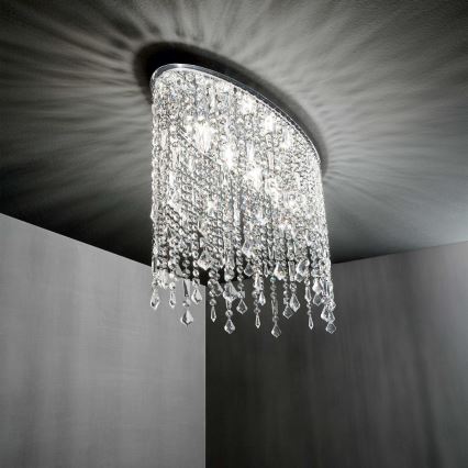 Ideal Lux - Candeeiro de tecto em cristal RAIN 3xE14/40W/230V cromado brilhante