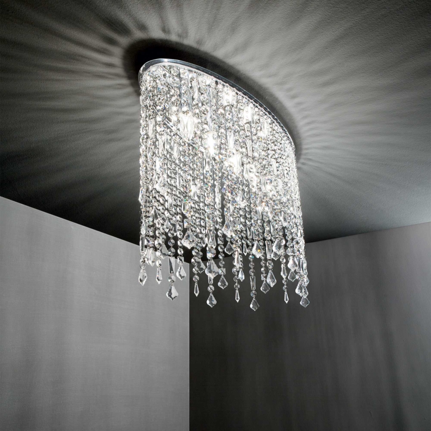 Ideal Lux - Candeeiro de tecto em cristal RAIN 3xE14/40W/230V cromado brilhante