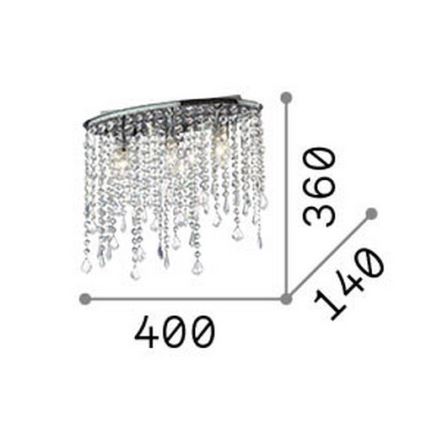 Ideal Lux - Candeeiro de tecto em cristal RAIN 3xE14/40W/230V cromado brilhante
