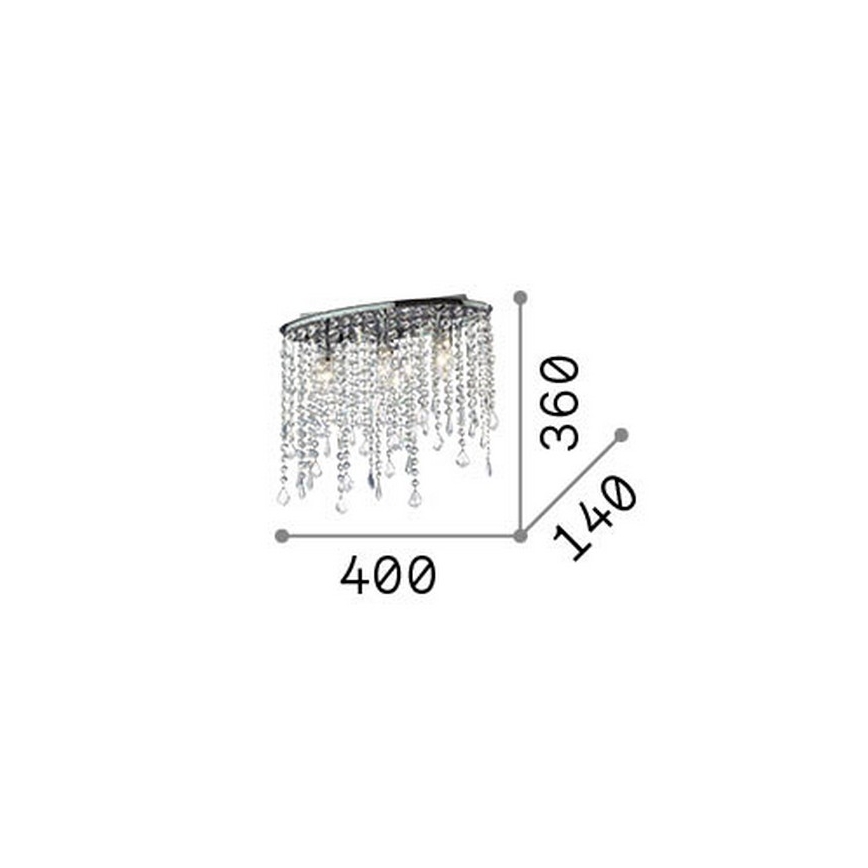 Ideal Lux - Candeeiro de tecto em cristal RAIN 3xE14/40W/230V cromado brilhante