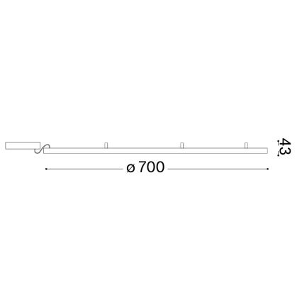 Ideal Lux - Plafon LED ORACLE SLIM, 37 W / 230 V, 3000 K, IRC 90, Ø 70 cm, preto