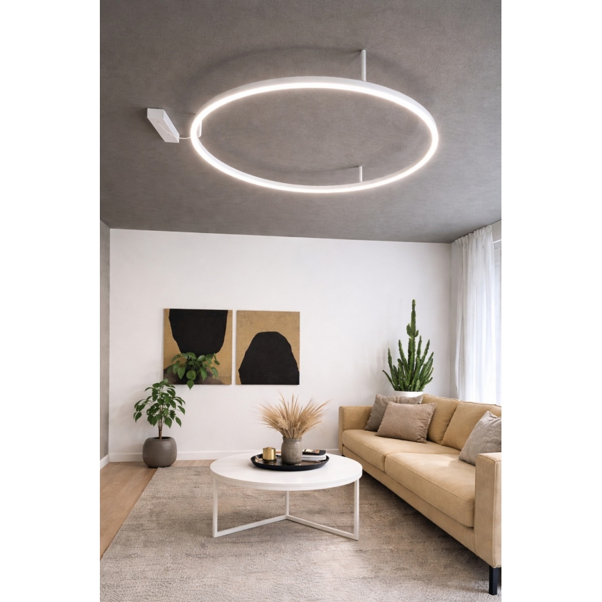 Ideal Lux - Candeeiro de tecto LED ORACLE SLIM LED/53W/230V 3000K CRI 90 diâmetro 90 cm branco