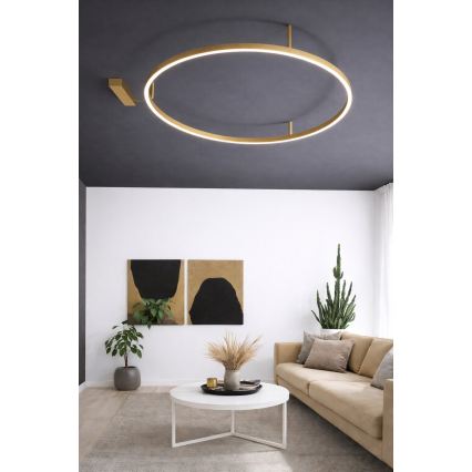 Ideal Lux - Candeeiro de teto LED ORACLE SLIM LED/53W/230V 3000K CRI 90 Ø 90 cm dourado