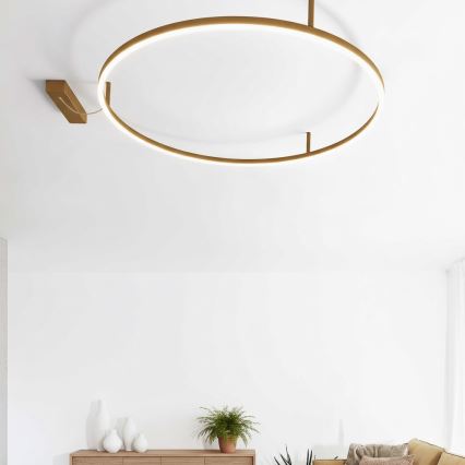 Ideal Lux - Candeeiro de teto LED ORACLE SLIM LED/53W/230V 3000K CRI 90 Ø 90 cm dourado