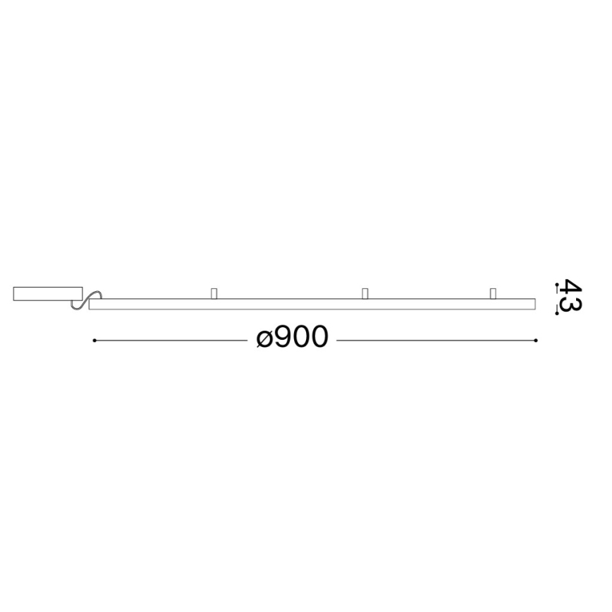 Ideal Lux - Candeeiro de teto LED ORACLE SLIM LED/53W/230V 3000K CRI 90 Ø 90 cm dourado