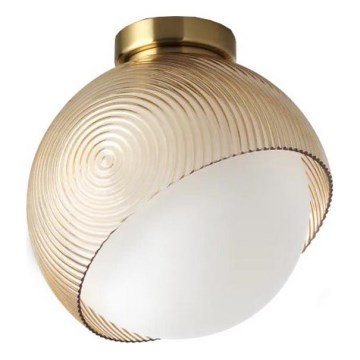 Ideal Lux - Candeeiro de teto BLOOM 1xE27/42W/230V Ø 22 cm dourado/bege fumê