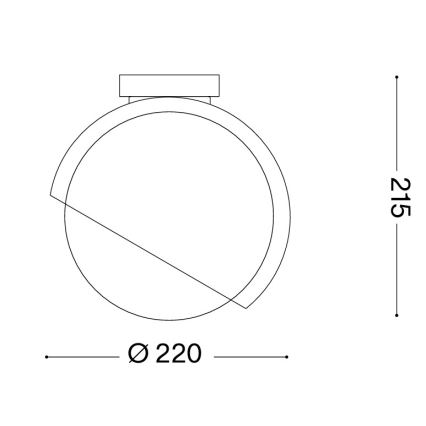 Ideal Lux - Candeeiro de teto BLOOM 1xE27/42W/230V Ø 22 cm preto