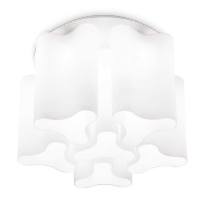 Ideal Lux - Candeeiro de teto COMPO 6xE27/52W/230V Ø 56 cm branco