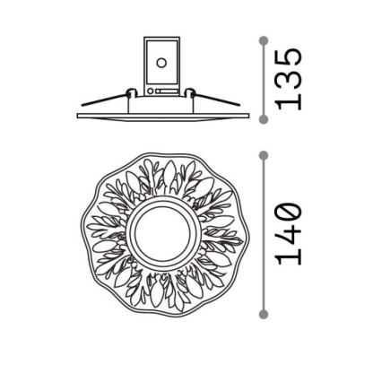 Ideal Lux - Candeeiro de teto embutido POLKA 1xGU10/50W/230V branco