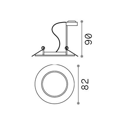 Ideal Lux - Candeeiro de teto embutido SWING 1xGU10/28W/230V Ø 8,2 cm, latão