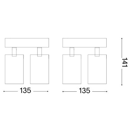 Ideal Lux - Candeeiro de teto LED DYNAMITE 4xGU10/7W/230V CRI 90 latão