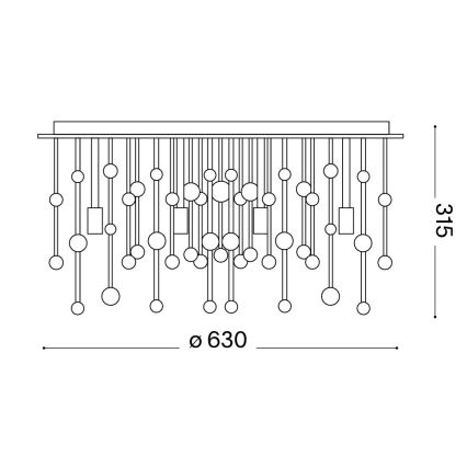 Ideal Lux - Candeeiro de teto LED NEVE 12xG9/3W/230V, diâmetro 63 cm, acabamento cromado brilhante