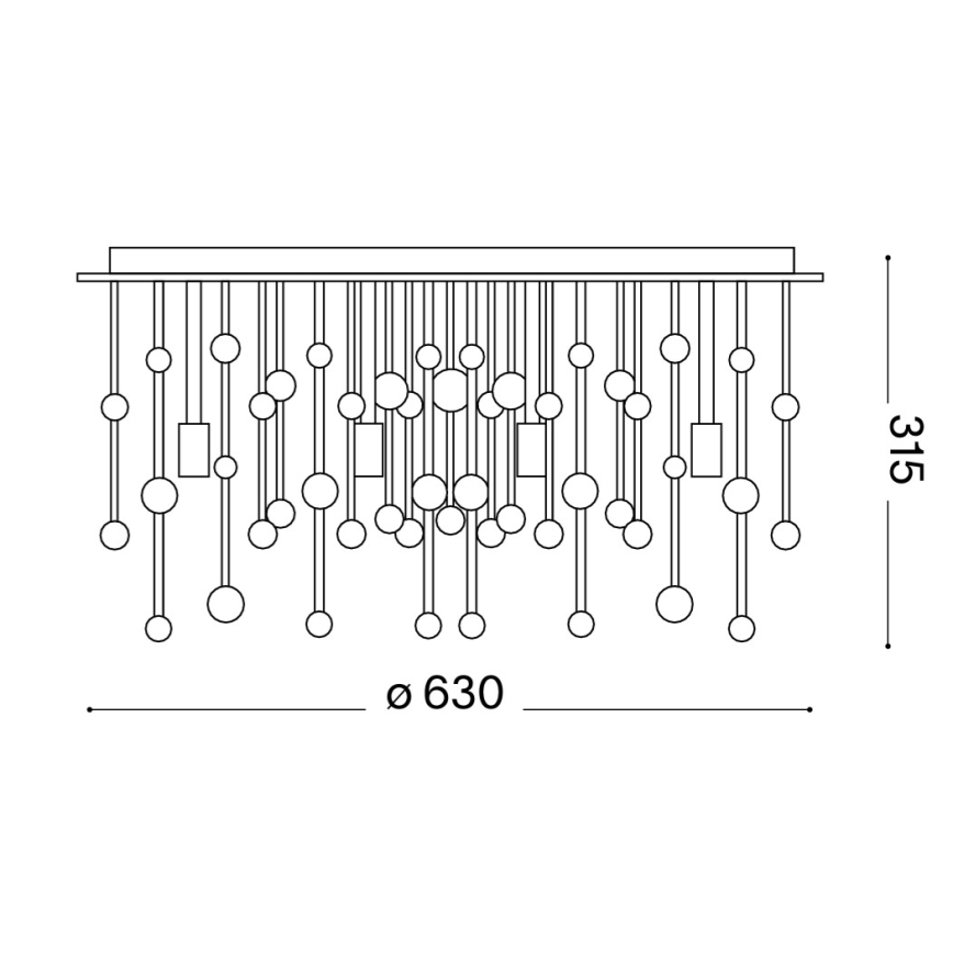 Ideal Lux - Candeeiro de teto LED NEVE 12xG9/3W/230V, diâmetro 63 cm, acabamento cromado brilhante