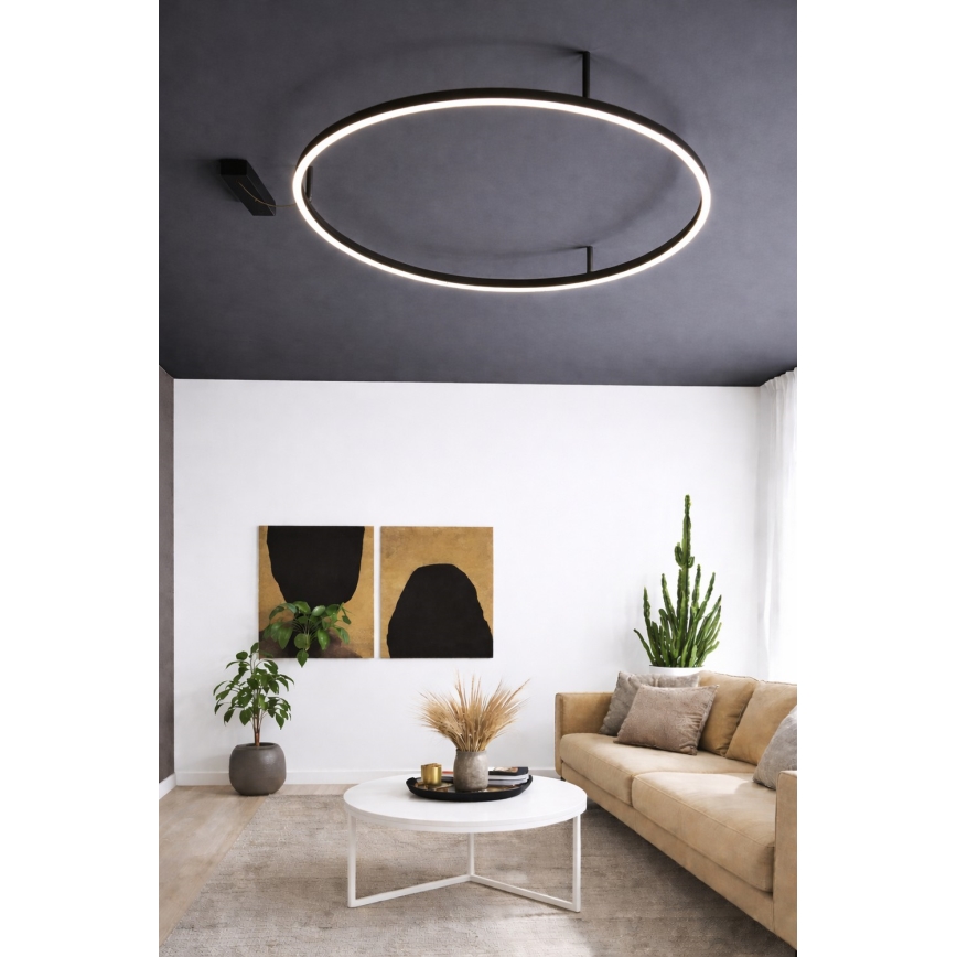 Ideal Lux - Candeeiro de tecto LED ORACLE SLIM LED/37W/230V 2700K IRC 90 Ø 70 cm preto