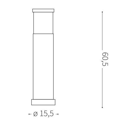 Ideal Lux - Candeeiro exterior 1xE27/42W/230V 60 cm IP44 antracite
