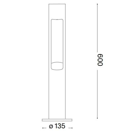 Ideal Lux - Candeeiro exterior ACQUA 1xG9/15W/230V 60 cm IP44 antracite