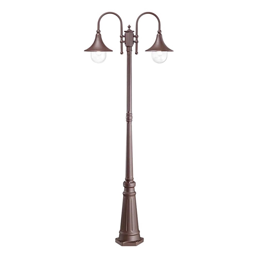 Ideal Lux - Candeeiro exterior CIMA 2xE27/52W/230V 216 cm IP43 castanho