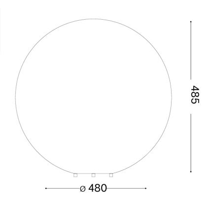 Ideal Lux - Candeeiro exterior DORIS 1xE27/60W/230V Ø 48 cm IP44 cinzento