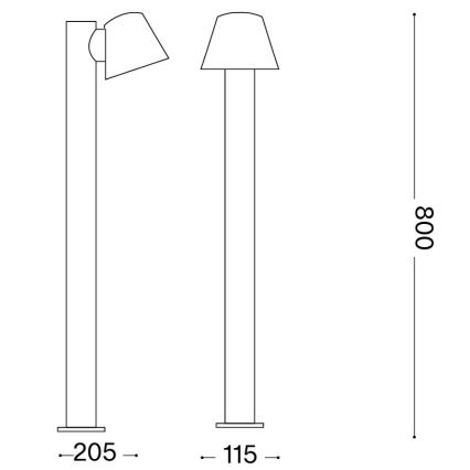 Ideal Lux - Candeeiro Exterior GAS 1xGU10/35W/230V 80 cm IP43 castanho