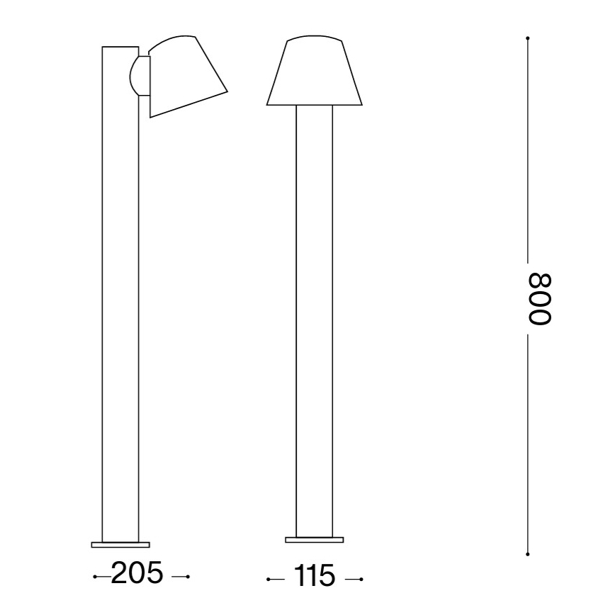 Ideal Lux - Candeeiro Exterior GAS 1xGU10/35W/230V 80 cm IP43 castanho