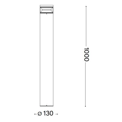 Ideal Lux - Candeeiro exterior LED BOEING LED/14W/230V 100 cm CRI 90 IP65 antracite