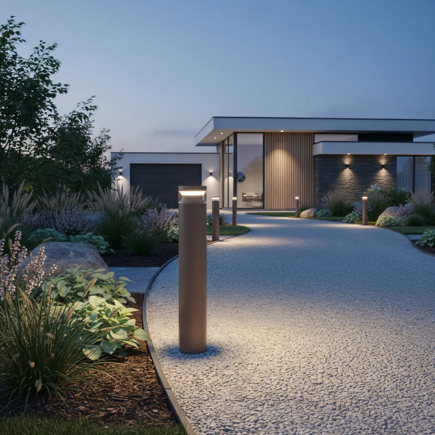 Ideal Lux - Candeeiro exterior LED BOEING LED/14W/230V diâmetro 70 cm CRI 90 IP65 castanho