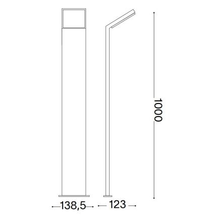 Ideal Lux- Candeeiro exterior LED STYLE LED/8,5W/230V 4000K 100 cm CRI 90 IP54 preto