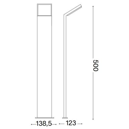 Ideal Lux - Candeeiro exterior LED STYLE LED/8,5W/230V 4000K 50 cm CRI 90 IP54 preto