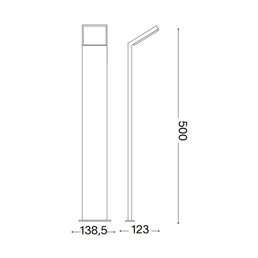Ideal Lux - Candeeiro exterior LED STYLE LED/8,5W/230V 4000K 50 cm CRI 90 IP54 preto