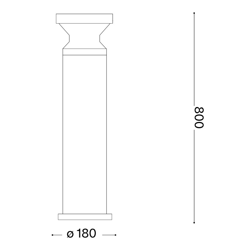 Ideal Lux - Candeeiro exterior TORRE 1xE27/15W/230V 80 cm IP65 castanho