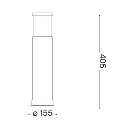 Ideal Lux - Candeeiro exterior TRONCO 1xE27/42W/230V 40 cm IP65 preto