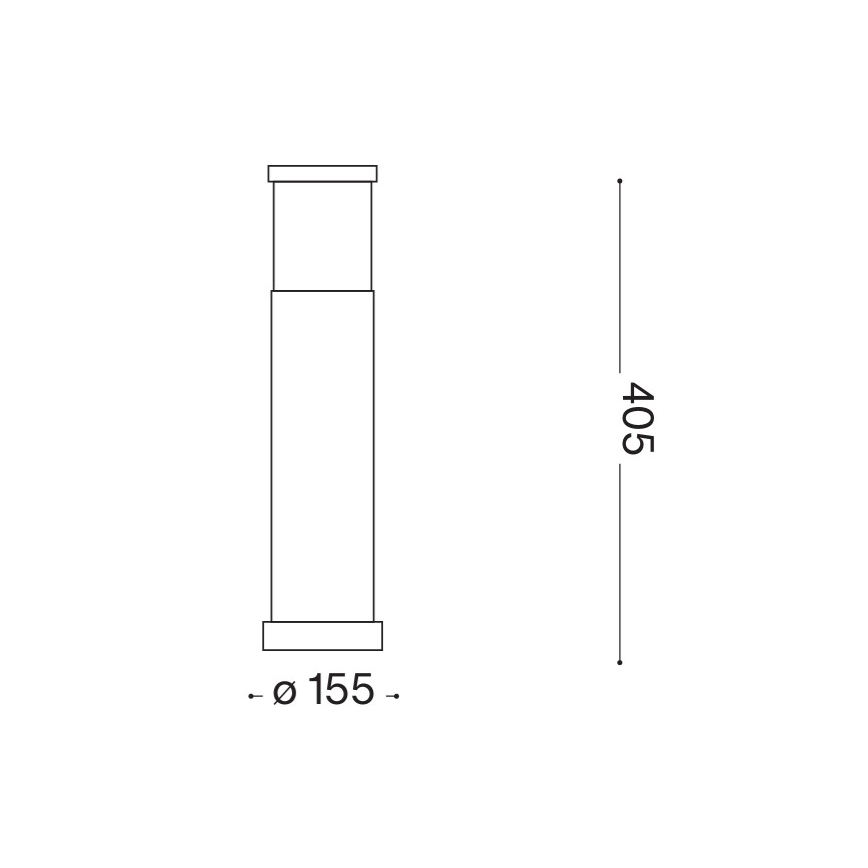 Ideal Lux - Candeeiro exterior TRONCO 1xE27/42W/230V 40 cm IP65 preto