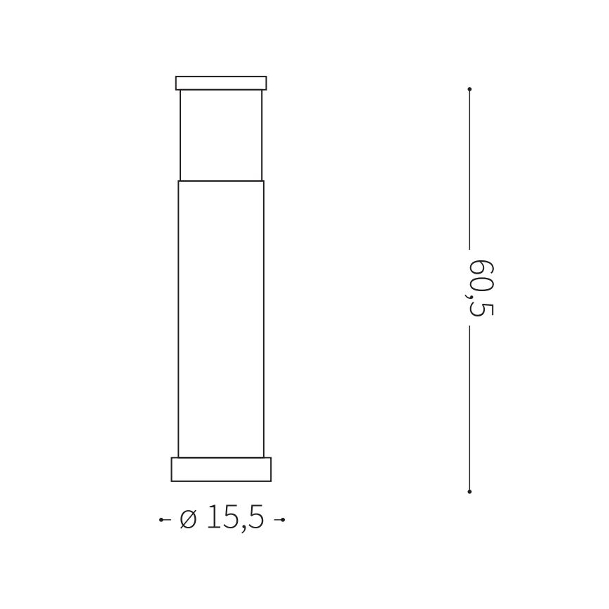 Ideal Lux - Candeeiro exterior TRONCO 1xE27/42W/230V 60 cm IP65 antracite