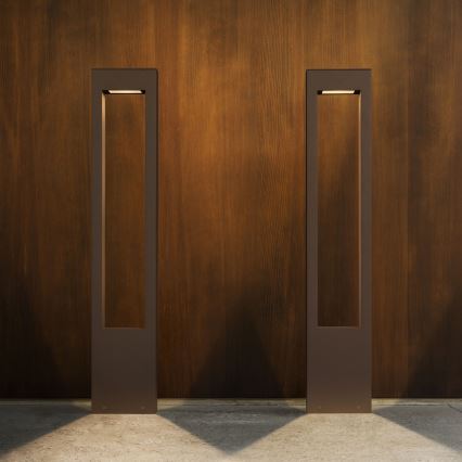 Ideal Lux - Candeeiro exterior VEGA 1xG9/15W/230V 80 cm IP44 castanho