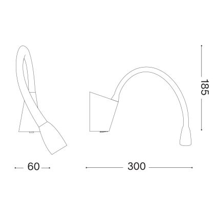 Ideal Lux - Candeeiro flexível LED pequeno GOOSE LED/3W/230V CRI 90 branco