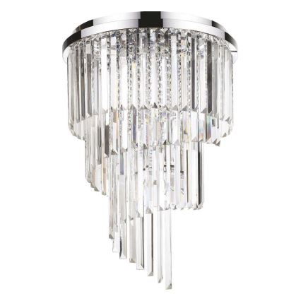 Ideal Lux - Candeeiro integrado de cristal CARLTON 12xE14/40W/230V diâmetro 50 cm cromado brilhante