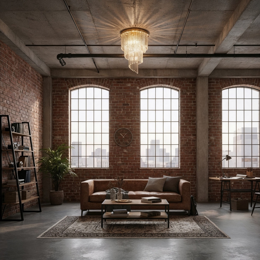 Ideal Lux - Candeeiro integrado de cristal CARLTON 12xE14/40W/230V diâmetro 50 cm dourado