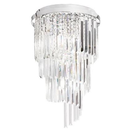 Ideal Lux - Candeeiro integrado de cristal CARLTON 8xE14/40W/230V diâmetro 40 cm cromado brilhante