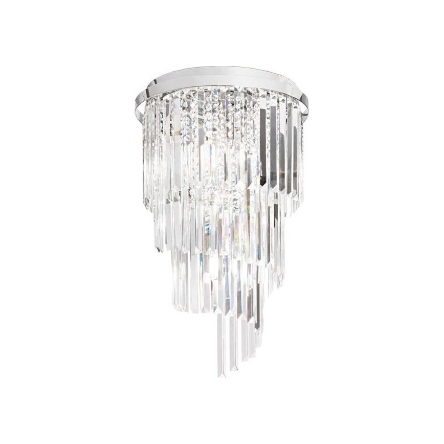 Ideal Lux - Candeeiro integrado de cristal CARLTON 8xE14/40W/230V diâmetro 40 cm cromado brilhante