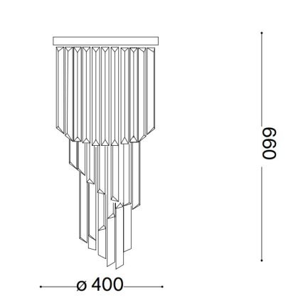 Ideal Lux - Candeeiro integrado de cristal CARLTON 8xE14/40W/230V diâmetro 40 cm cromado brilhante