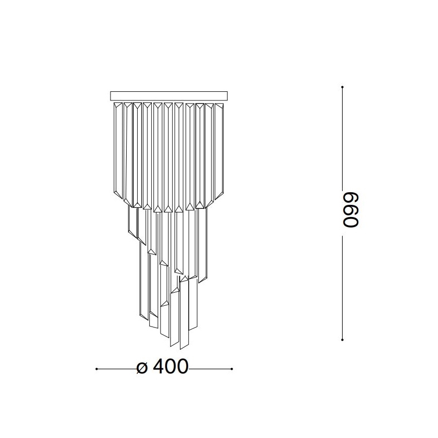 Ideal Lux - Candeeiro integrado de cristal CARLTON 8xE14/40W/230V diâmetro 40 cm cromado brilhante
