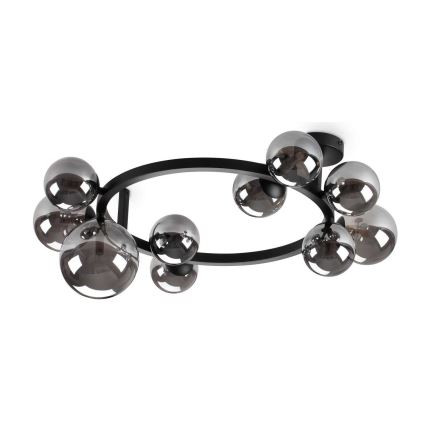 Ideal Lux - Candeeiro  integrado LED PERLAGE 10xG9/3W/230V diâmetro 70 cm preto/fumado