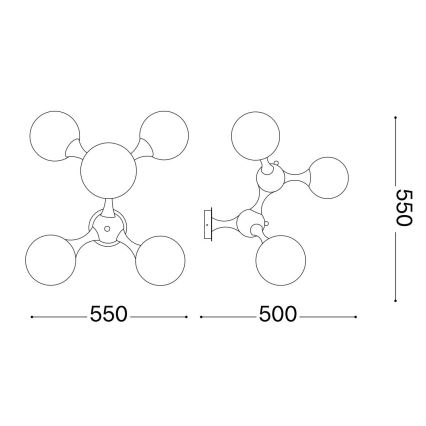 Ideal Lux - Candeeiro integrado NODI 5xE14/28W/230V cromado brilhante