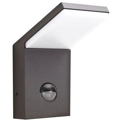 Ideal Lux - Luminária LED de exterior com sensor STYLE LED/9W/230V 4000K CRI 90 IP54 antracite